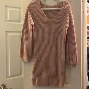 Sweater dress pink knit